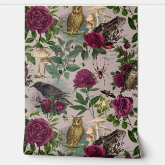 Verzauberter Wald Goblincore Toile Rosa Tapete