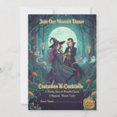 Verzauberter Wald Hexerei Kostüme & Cocktails Einladung (Rückseite)