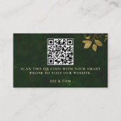 Verzauberter Wald Laub Hochzeitswebsite-QR-Code Begleitkarte (Rückseite)