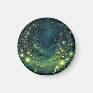 Verzauberter Wald Leuchten Magische Nacht Magnet