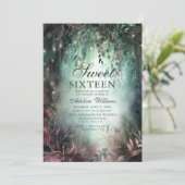 Verzauberter Wald Magische Kalligrafie Chic Sweet Einladung (Stehend Vorderseite)