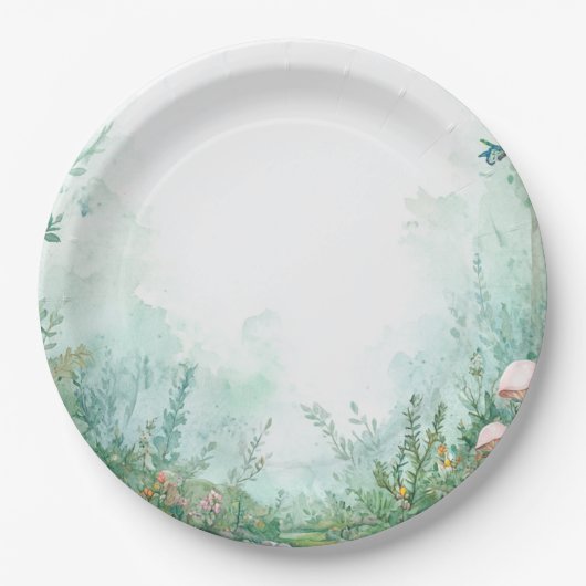 Verzauberter Wald Märchenwald Baby Shower Pappteller (Vorderseite)