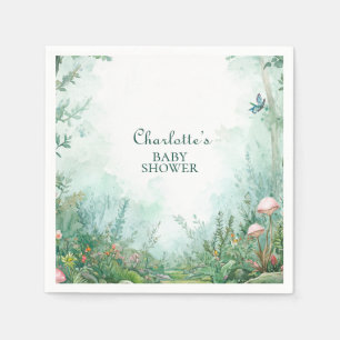 Verzauberter Wald Märchenwald Baby Shower Serviette