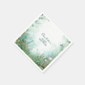 Verzauberter Wald Märchenwald Baby Shower Serviette (Ecke)