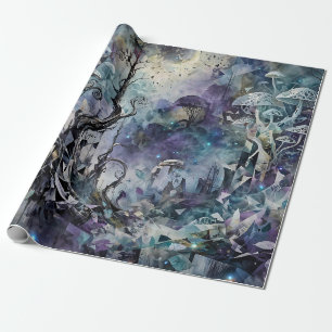 Verzauberter Wald Mystische Surrealistische Bäume Geschenkpapier