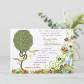 Verzauberter Wald Patchwork Blumen Fee Märchen Bau Einladung (Stehend Vorderseite)