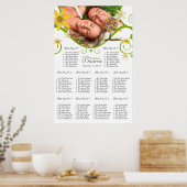 Verzauberter Wald Patchwork Blumen Märchen Baum Poster (Küche)