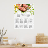 Verzauberter Wald Patchwork Blumen Märchen Baum Poster (Küche)