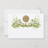 Verzauberter Wald Patchwork Blumen Märchen Baum RSVP Karte (Rückseite)