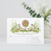 Verzauberter Wald Patchwork Blumen Märchen Baum RSVP Karte (Stehend Vorderseite)
