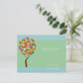Verzauberter Wald Patchwork Blumenmärchenbaum RSVP Karte (Stehend Vorderseite)