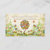 Verzauberter Wald Patchwork Blumiges Märchen Baum Begleitkarte (Rückseite)