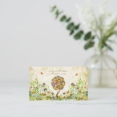 Verzauberter Wald Patchwork Blumiges Märchen Baum Begleitkarte (Stehend Vorderseite)