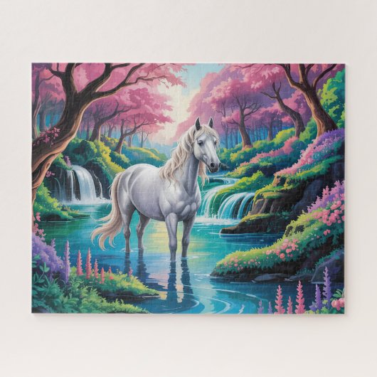 Verzauberter Wald Pferd Puzzle (Horizontal)