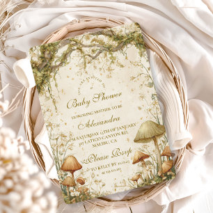 Verzauberter Wald Pilz Baby Shower Einladung