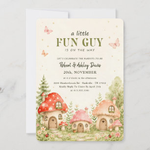 Verzauberter Wald Pilz Baby Shower Einladung