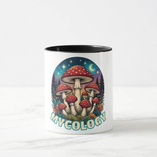 Verzauberter Wald Pilz Kunst Tasse (Zentrum)
