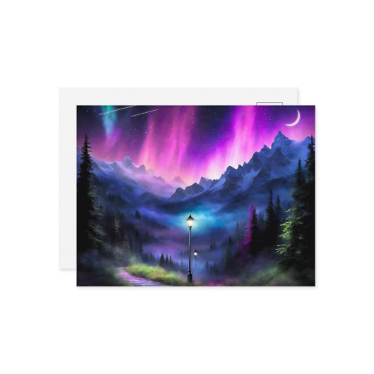 verzauberter Wald Postkarte (Vorderseite/Rückseite Beispiel)