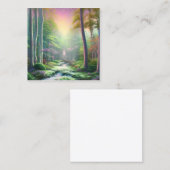 verzauberter Wald Quadratische Visitenkarte (Vorne/Hinten)