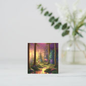 verzauberter Wald Quadratische Visitenkarte (Stehend Vorderseite)