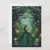 Verzauberter Wald Quinceañera Einladung (Vorderseite)