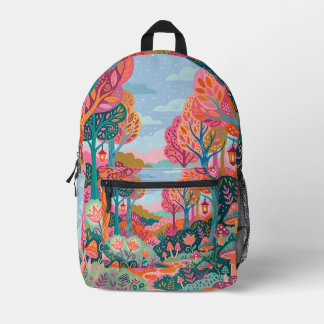 Verzauberter Wald-Rucksack – Pilz- und Feen-Kunst Bedruckter Rucksack