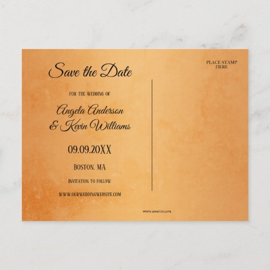 Verzauberter Wald Save the Date Postkarte (Rückseite)