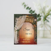 Verzauberter Wald Save the Date Postkarte (Stehend Vorderseite)