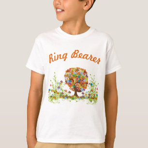 Verzauberter Wald Seitenast Ringträger T-Shirt