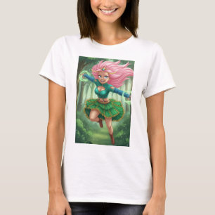 Verzauberter Wald-Sprint – Anime-Fantasy-Charakter T-Shirt