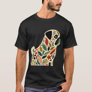 Verzauberter Wald Süßer Mops Hund - Skandinavische T-Shirt