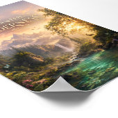 Verzauberter Wald Vertikales Poster | Hirsch Kunst (Ecke)