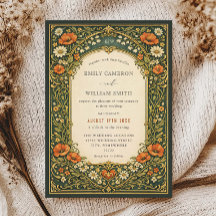 Verzauberter Wald Vintage Art Nouveau Hochzeit
