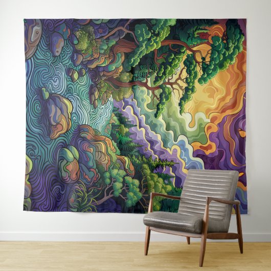 Verzauberter Wald Wandteppich (Beispiel (Horizontal))
