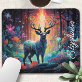 Verzauberter Wald Wirbel Hirsch Personalisiert Mousepad