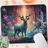 Verzauberter Wald Wirbel Hirsch Personalisiert Mousepad
