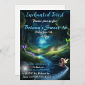 Verzauberter Waldbrand Süße 16 Einladungen (Vorne/Hinten)