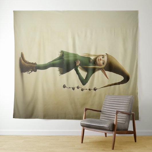 Verzauberter Waldelf Wandteppich (Beispiel (Horizontal))