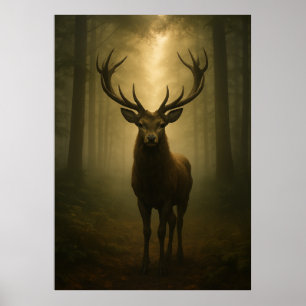 Verzauberter Waldhirsch – Ätherische Tierweltkunst Poster