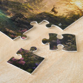 Verzauberter Waldhirsch Wasserfall Fantasy Puzzle (Seite)
