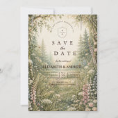 Verzauberter Waldhochzeit Save The Date (Vorderseite)