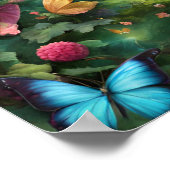 Verzauberter Waldmagic GREEN Schmetterlinge Blume Poster (Ecke)