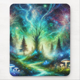 Verzauberter Waldpfad Leuchtende Pilze Kosmischer Mousepad