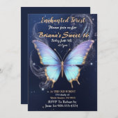 Verzauberter Waldschmetterling Süße 16 Einladungen (Vorne/Hinten)