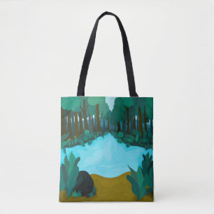 'Verzauberter Waldteich' Künstlerische Landschaft Tasche