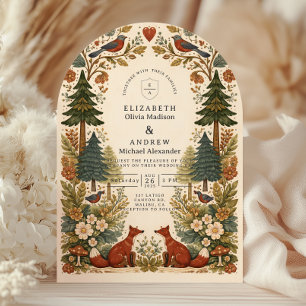 Verzauberter Waldtierhochzeit Einladung