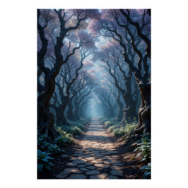 Verzauberter Waldweg Poster
