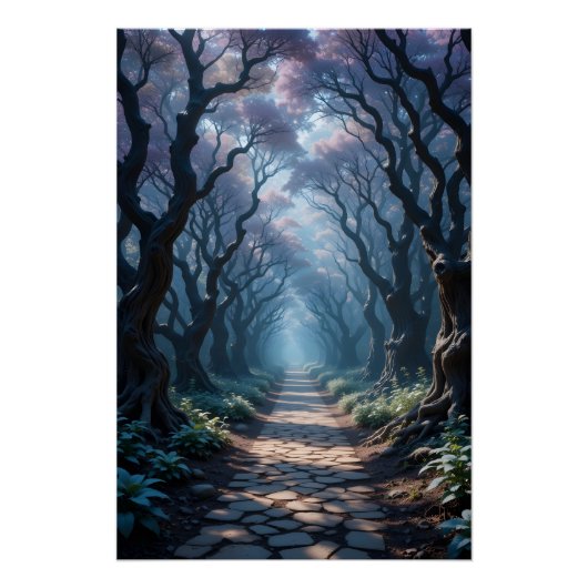 Verzauberter Waldweg Poster (Vorderseite)
