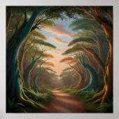 Verzauberter Waldweg Poster (Vorne)