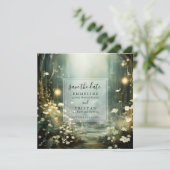 Verzauberter Waldweg von Blume Save the Date (Stehend Vorderseite)